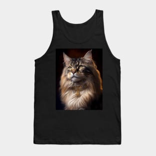 Royal Portrait of a Maine Coon Cat Tank Top